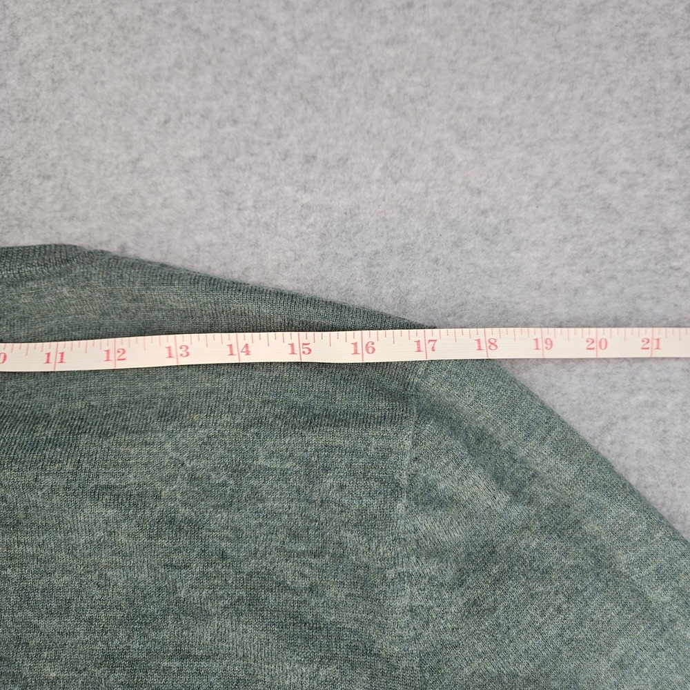 POLO GOLF LAUREN | Mens L Merino Wool V-Neck Sweater Sage Green Logo - Picture 10 of 10